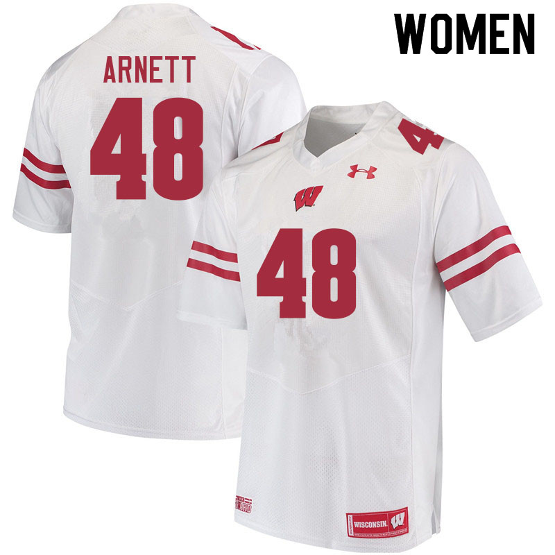 Wisconsin Badgers Women's #48 Owen Arnett NCAA Under Armour Authentic White College Stitched Football Jersey IE40Z24BY